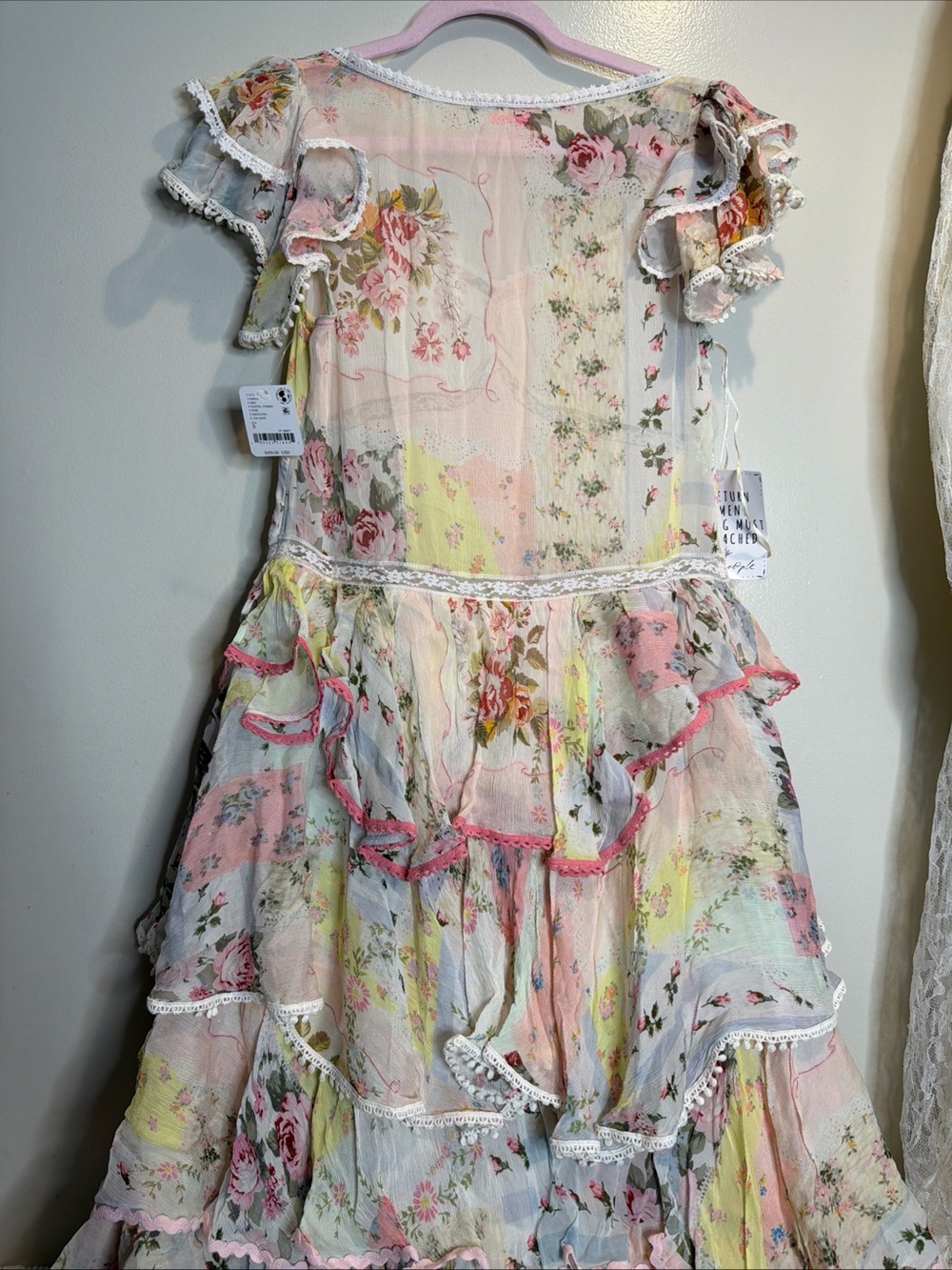 Free People Love You Bunches Tiered Drop Waist Ruffles Floral Midi Dress - Picture 10 of 11